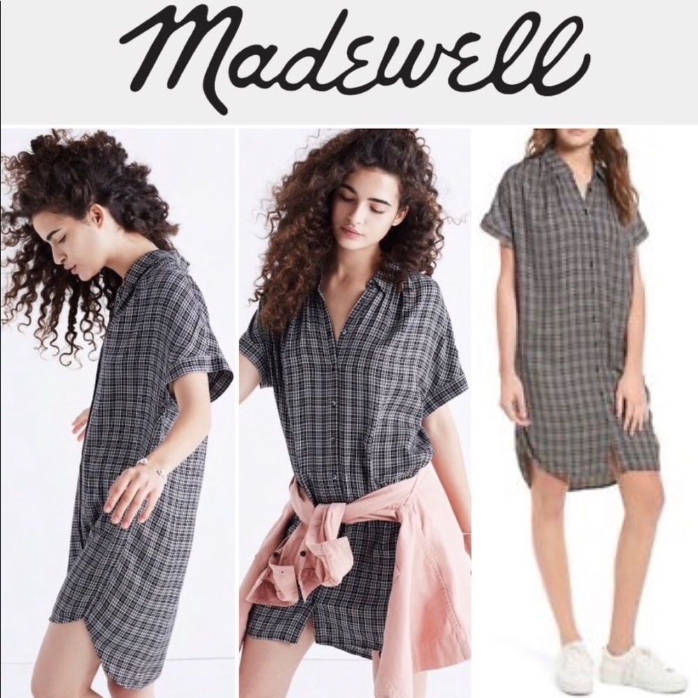 Madewell Central Shirtdress in Thompson Plaid Sz S